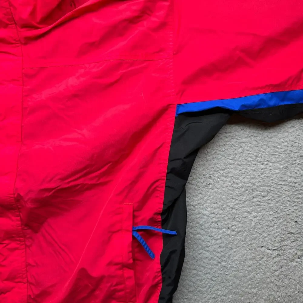 Vintage Columbia Bugaboo Jacket Mens Large Blue Red Black Hooded Nylon Shell
